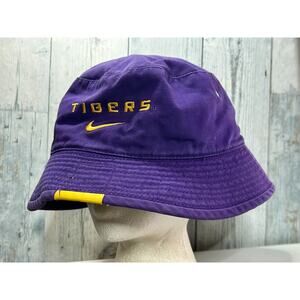 Nike LSU Tigers Bucket Hat Purple NCAA Team Logo Medium Large M/L
